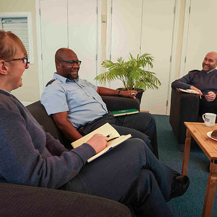 RAF Chaplains in relaxed meeting