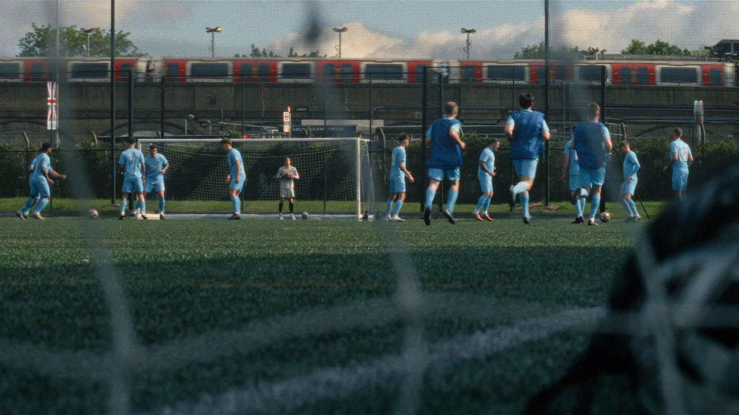 RAF personnel playing in football tournament at RAF Northolt