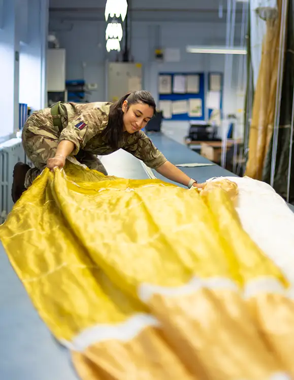 RAF Air Technician Survival Equipment packing parachute