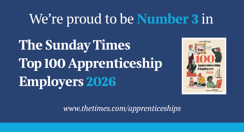 Sunday Times Top 100 Apprenticeship Employers Award logo - RAF are Number 3